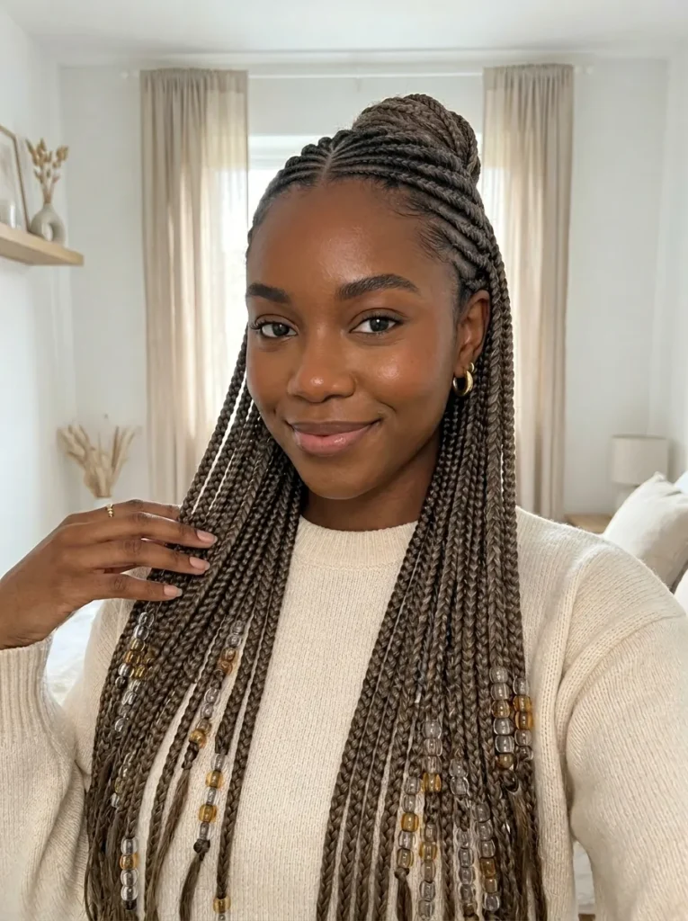 Half-Up Beaded Braids