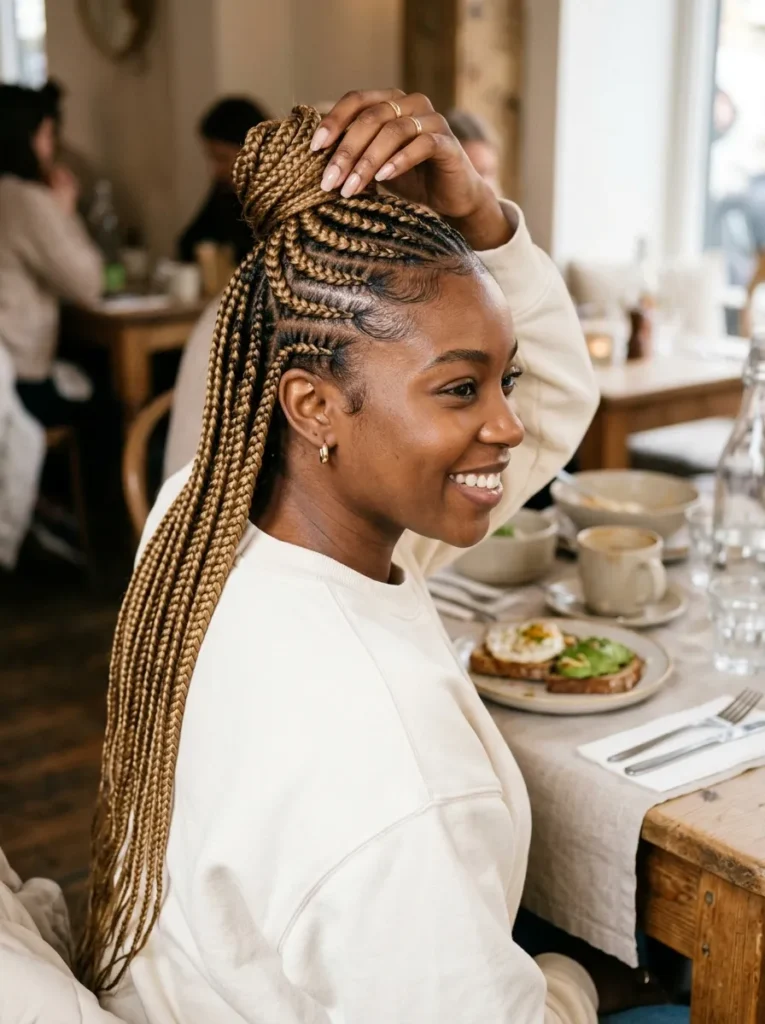 Half-Up Cornrows