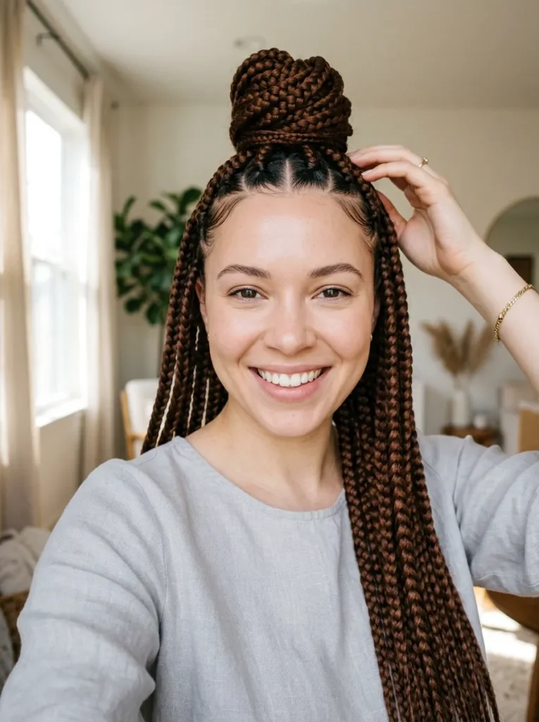 Half-Up Jumbo Braids
