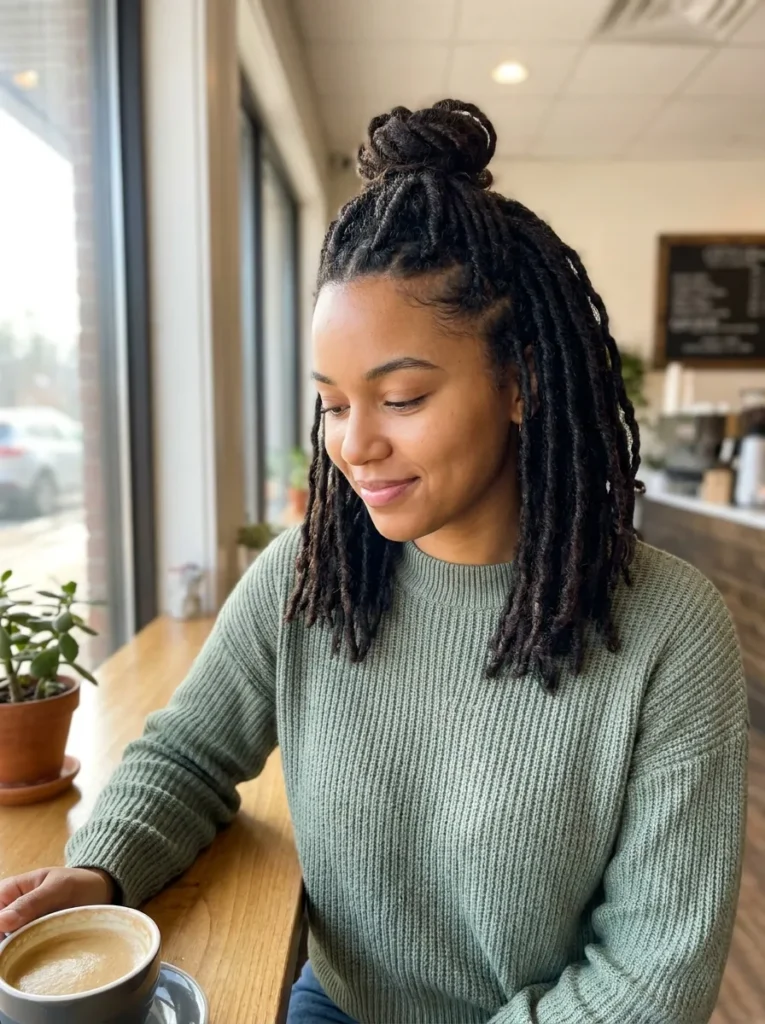 Half-Up Loc Bun