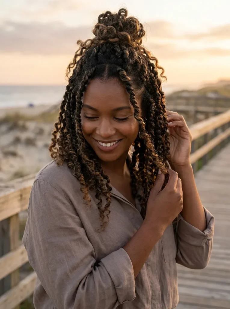 Half Up Passion Twists