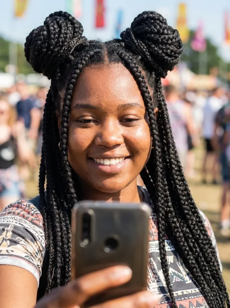 Half-Up Space Buns