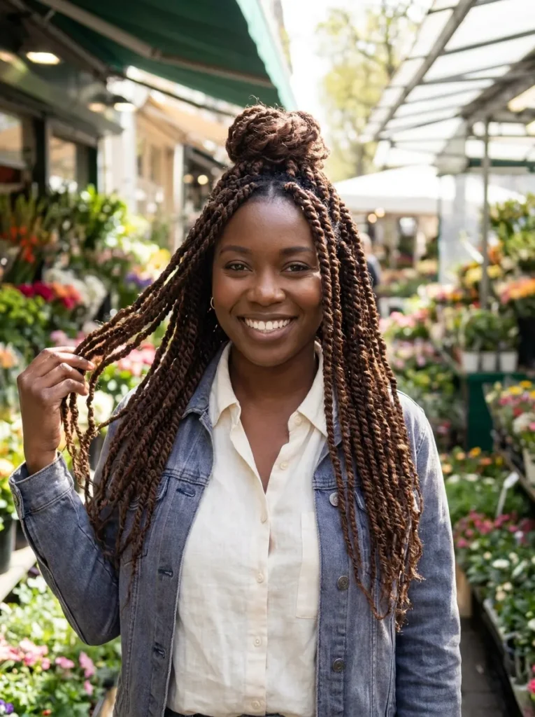 Half-Up Twist Braids