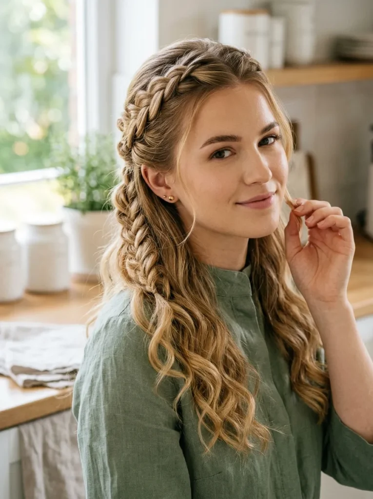 Half Updo with Braids
