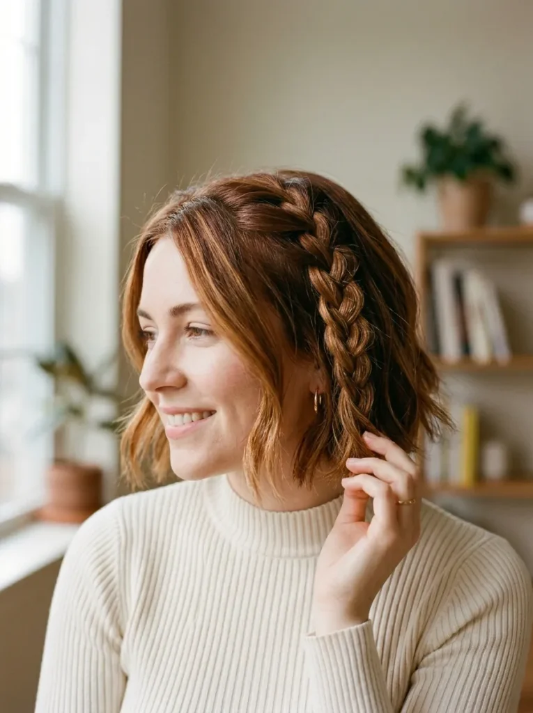 Highlighted Braided Bob
