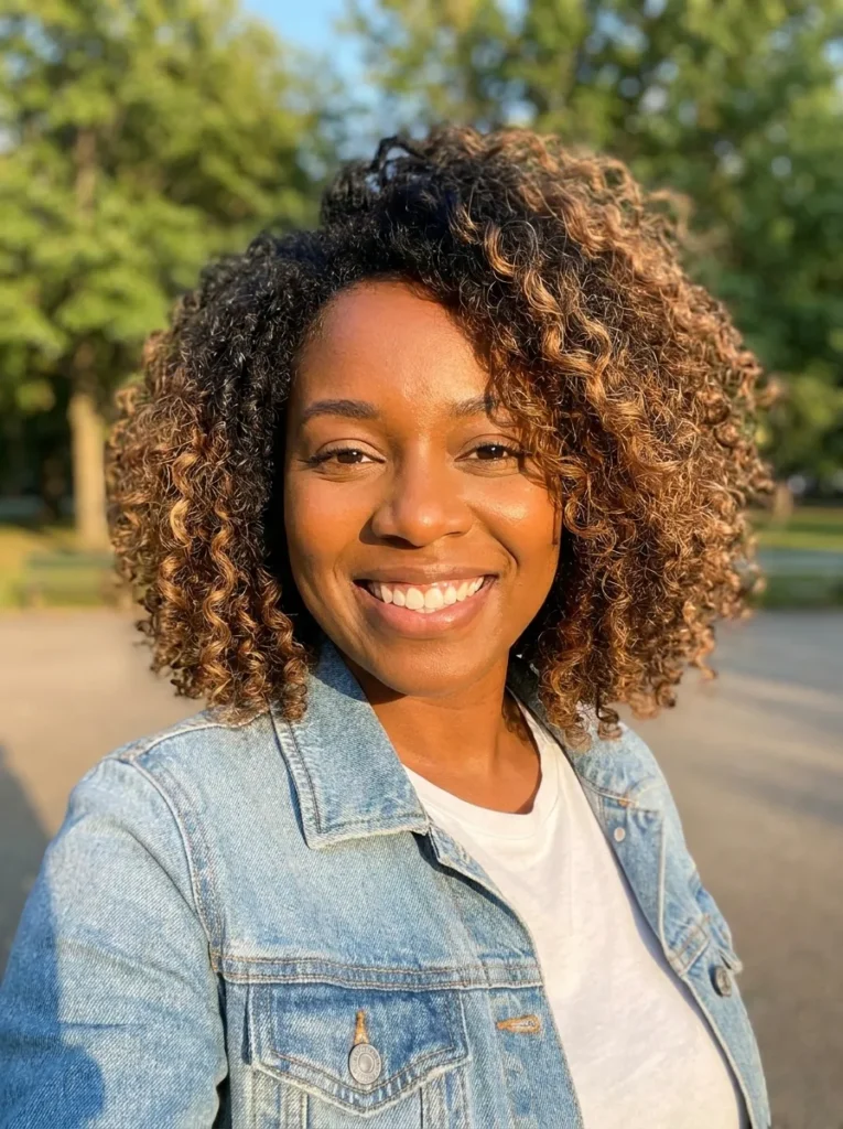 Highlighted Curly Bob