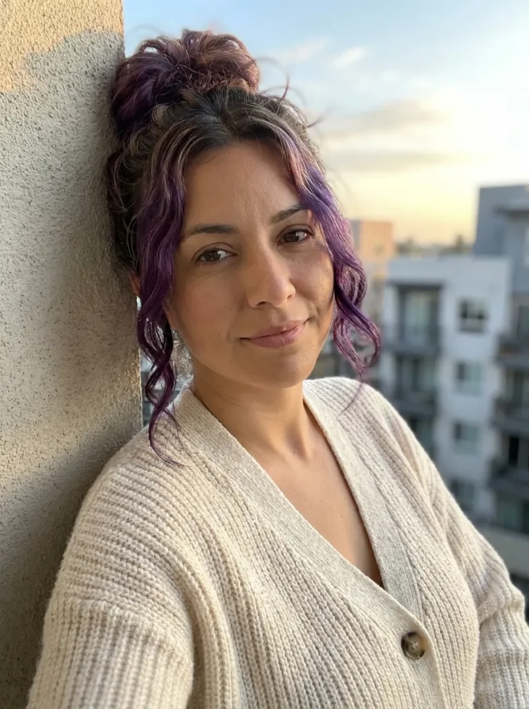Messy Violet Bun