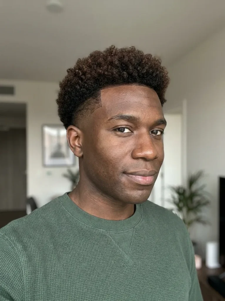 Mid Fade Afro Curls