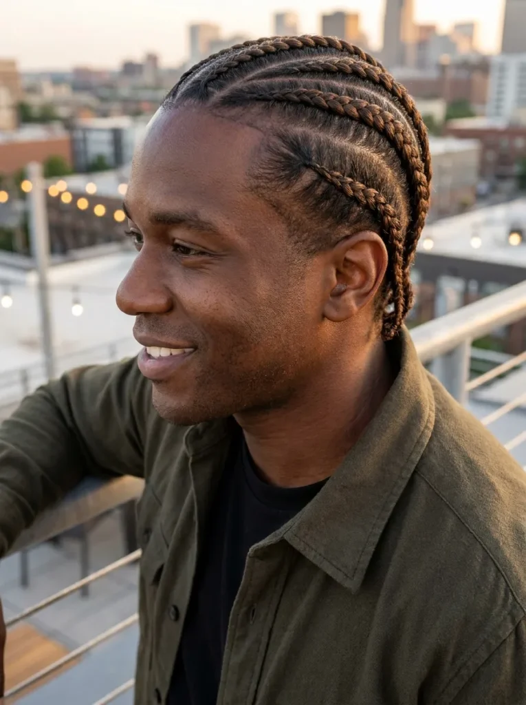 Mocha Side Cornrows