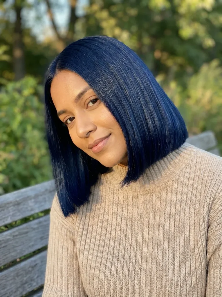 Navy Blunt Bob
