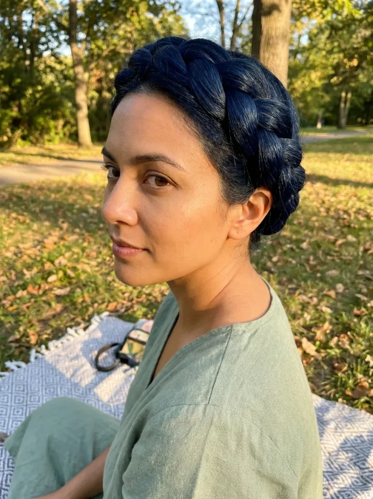 Navy Crown Braids