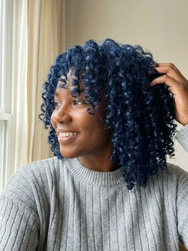 Navy Curly Lob