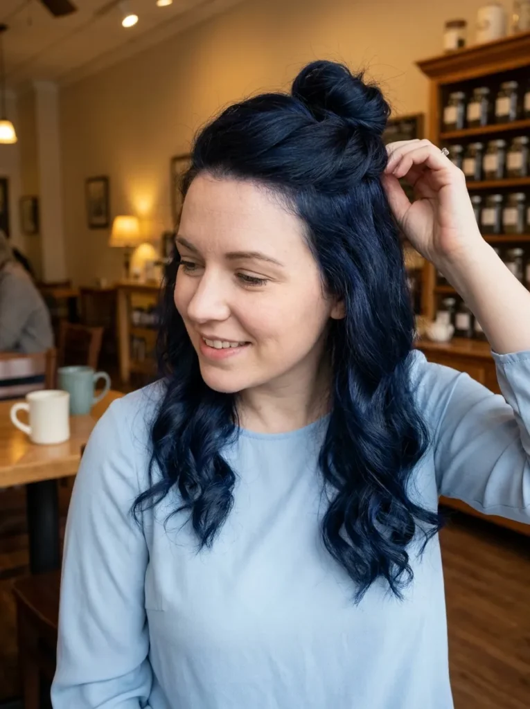 Navy Half Up Twist