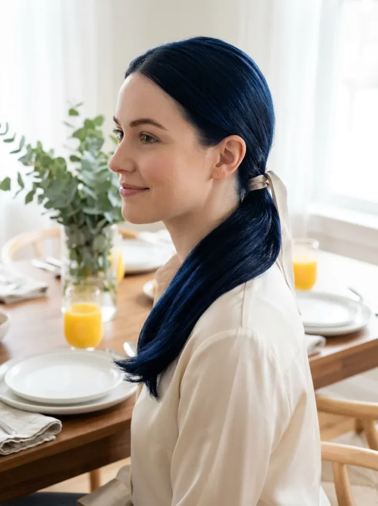 Navy Low Ponytail