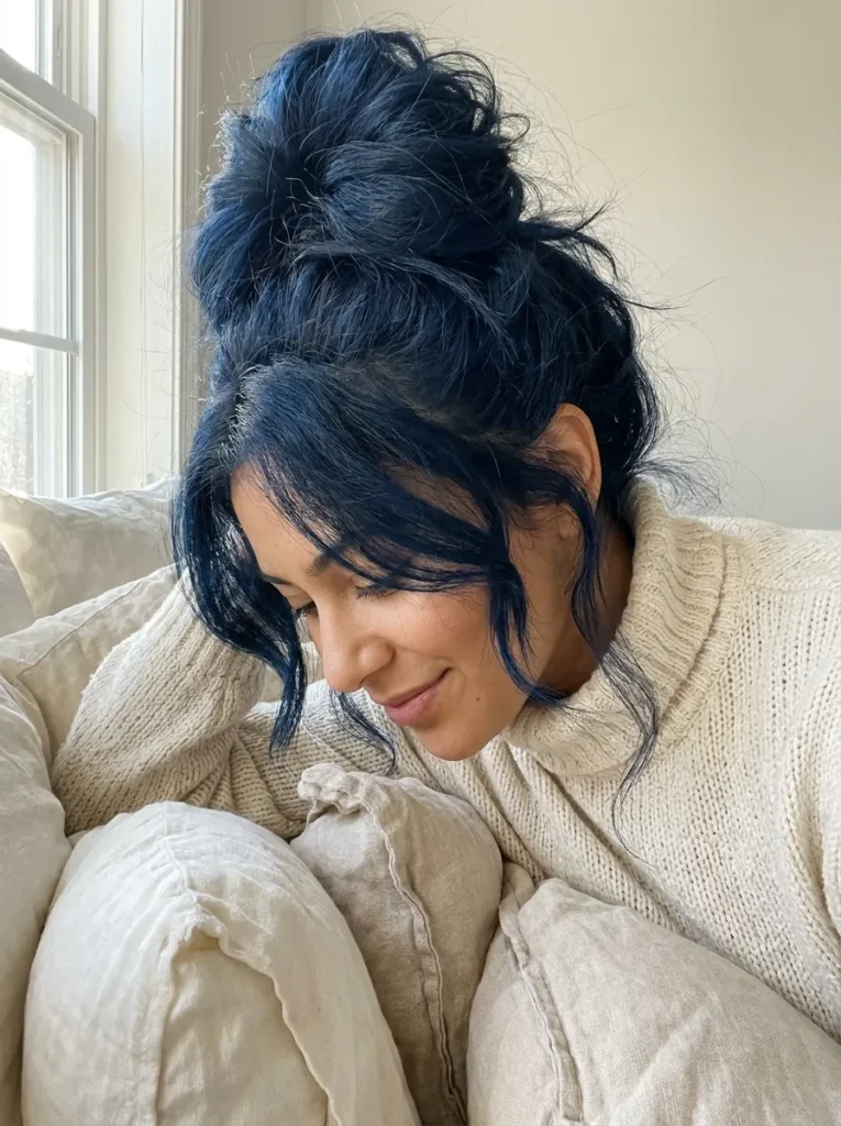 Navy Messy Bun