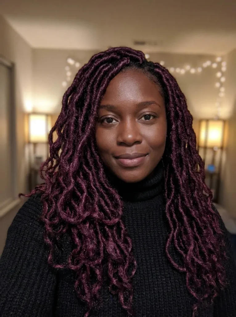 Plum Purple Wavy Locs