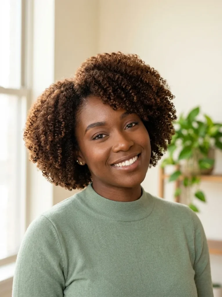 Rounded Coily Bob