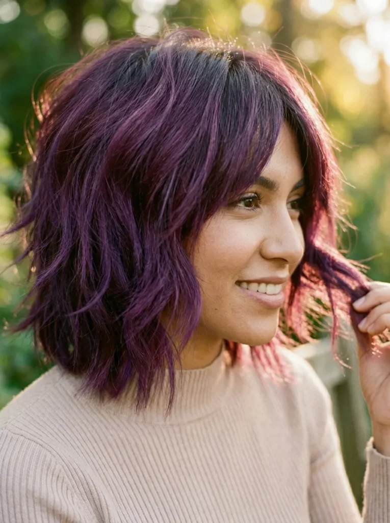 Shaggy Purple Bob