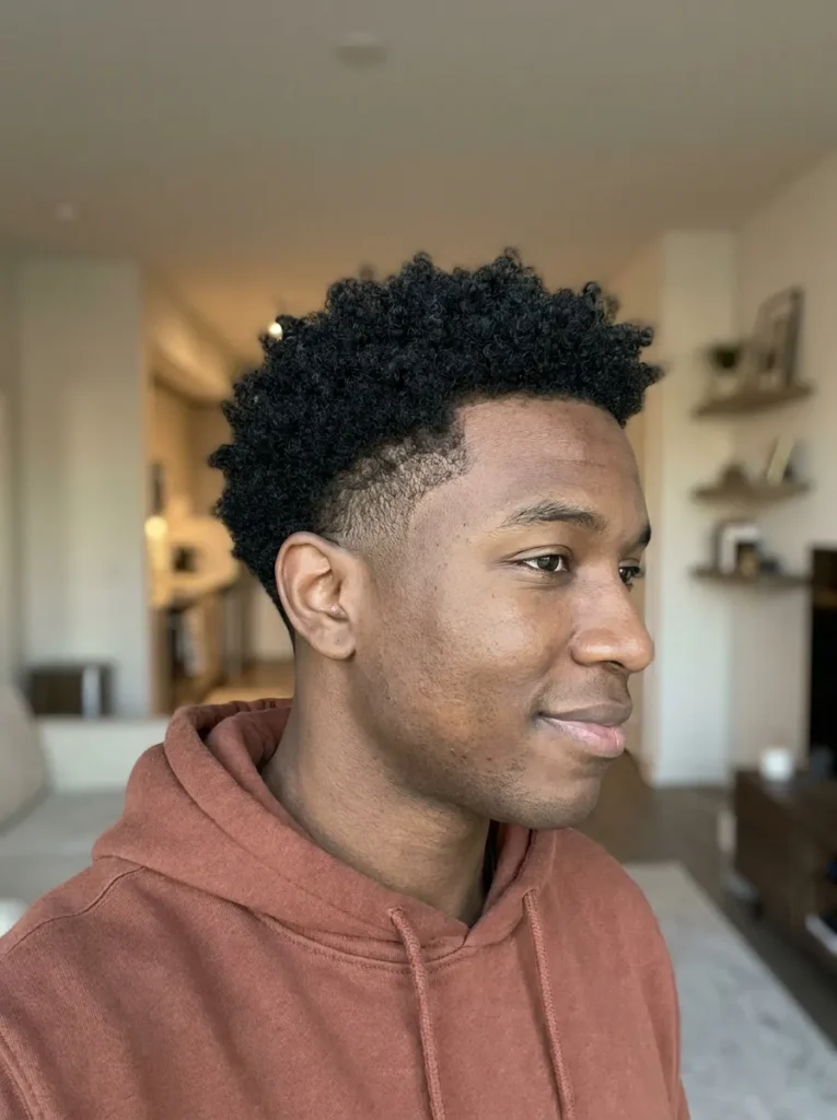 Short Curl Burst Fade