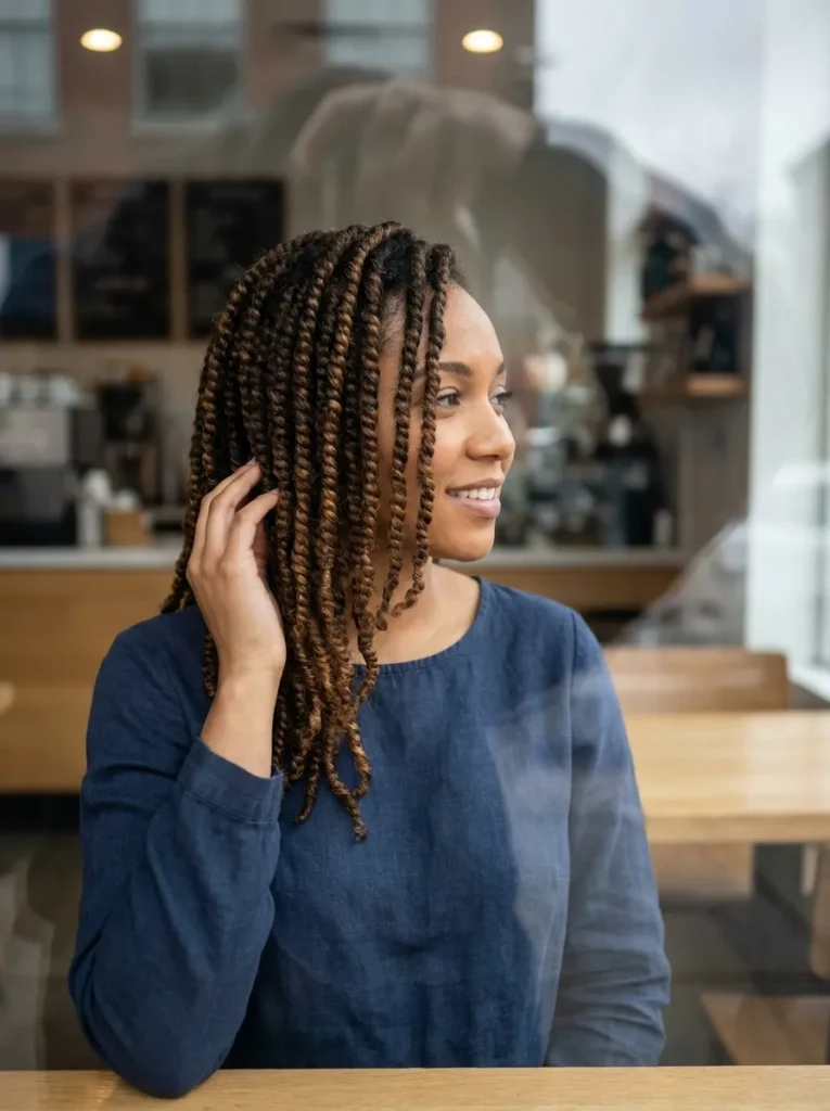 Side Part Twist Locs