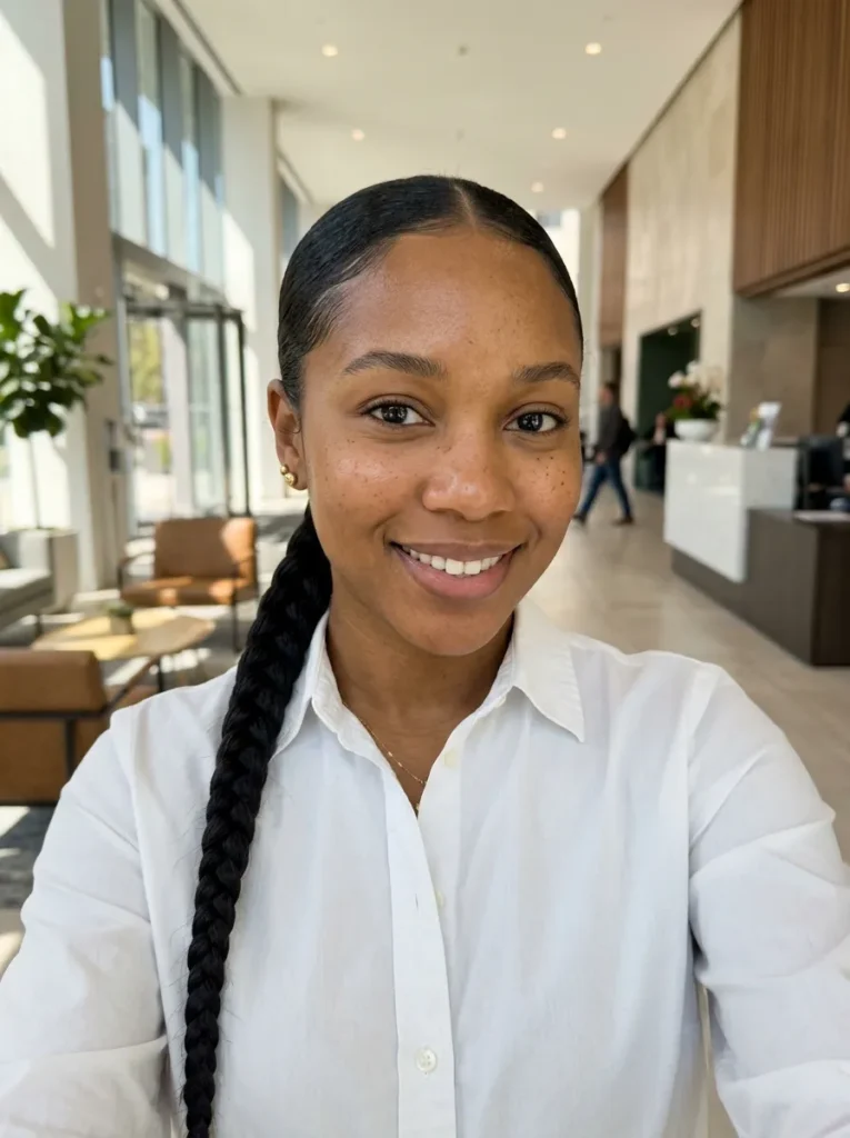 Sleek Low Braided Ponytail Black Women