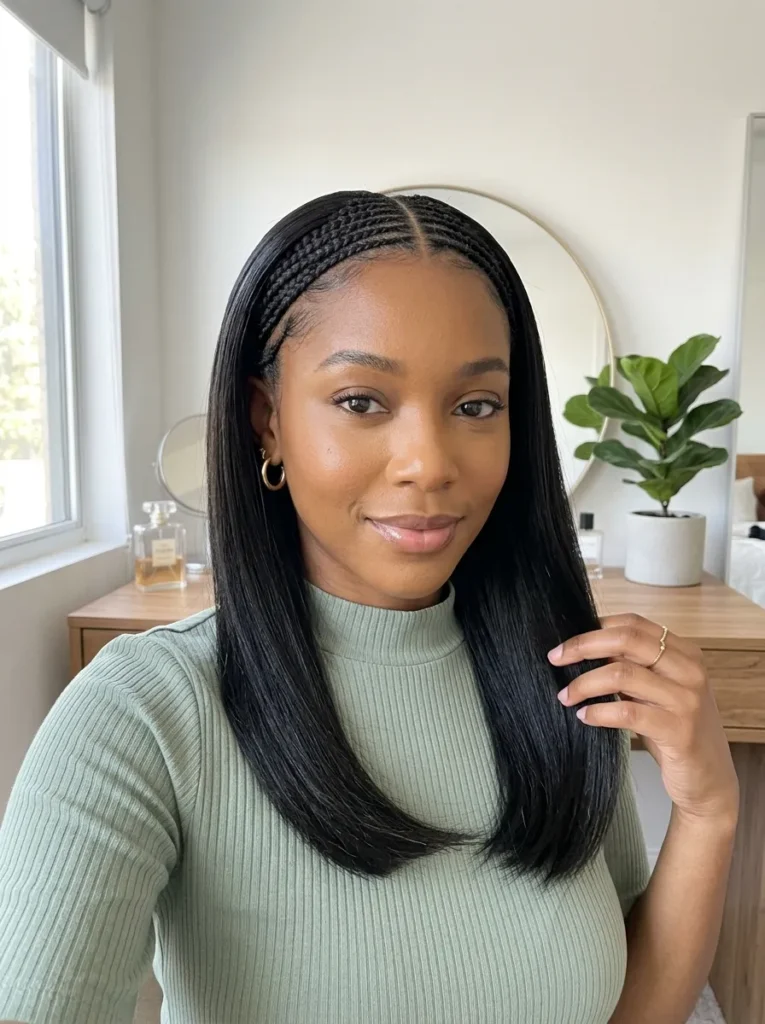 Sleek Middle Part