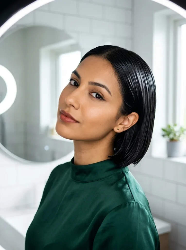 Sleek Wet Look Bob