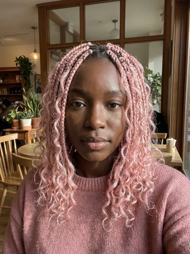 Soft Pink Goddess Braids