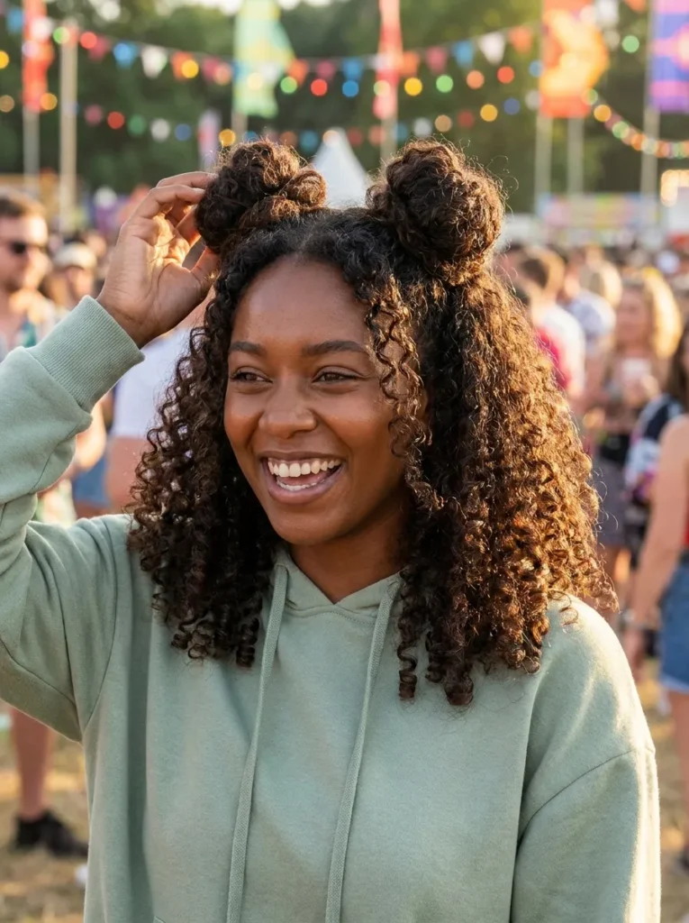 Space Bun Curls
