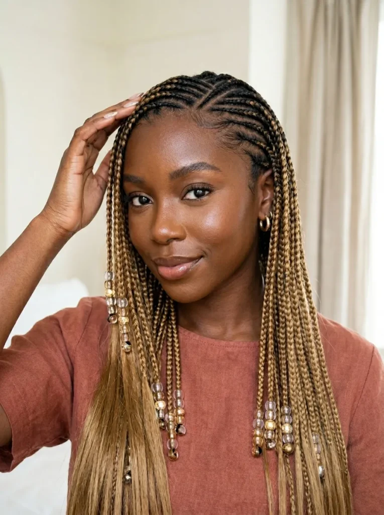 Stitch Braids With Beads