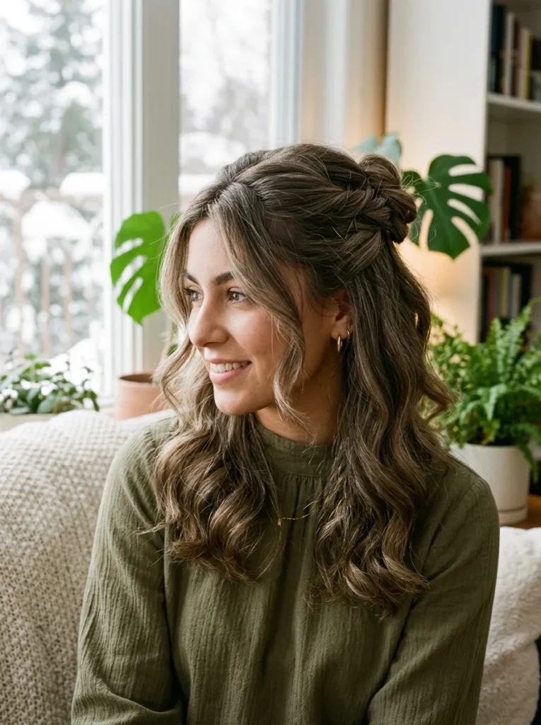 Textured Half Updo