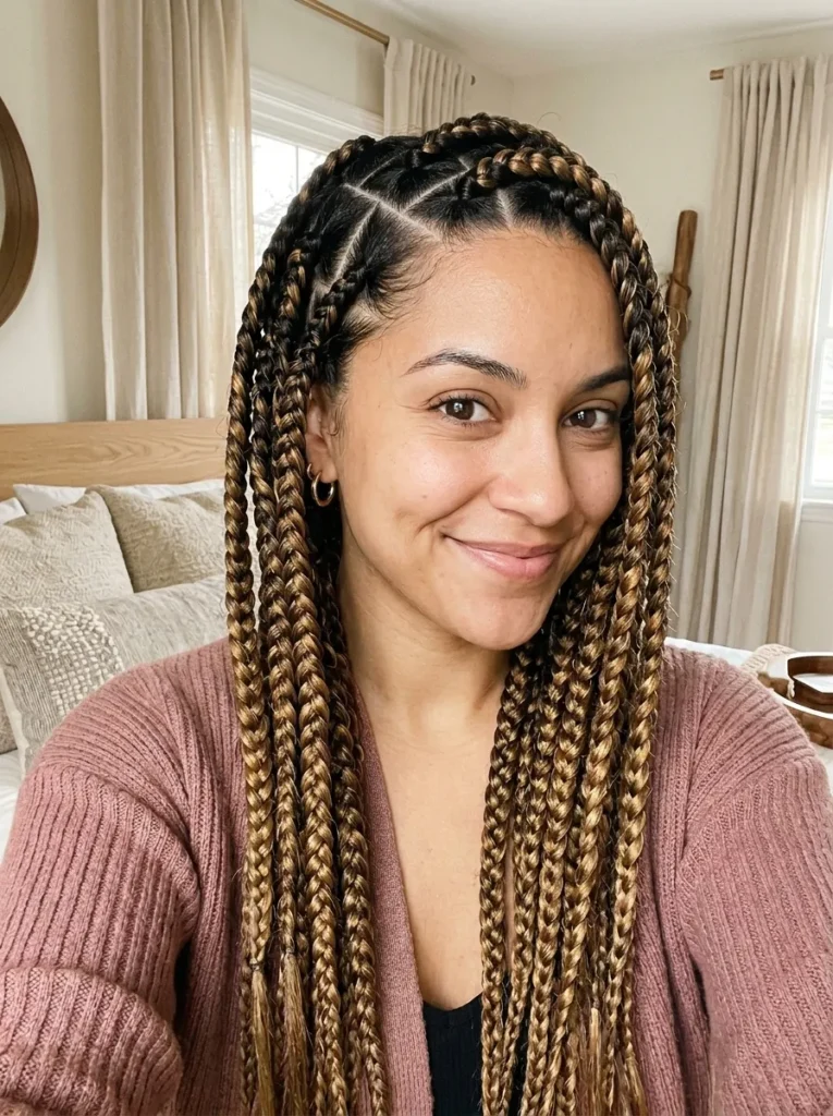 Triangle Part Jumbo Braids