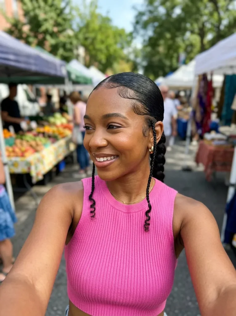Two Face-Framing Braids