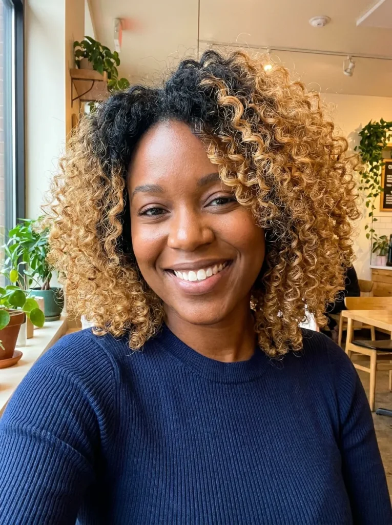 Two-Tone Curly Bob