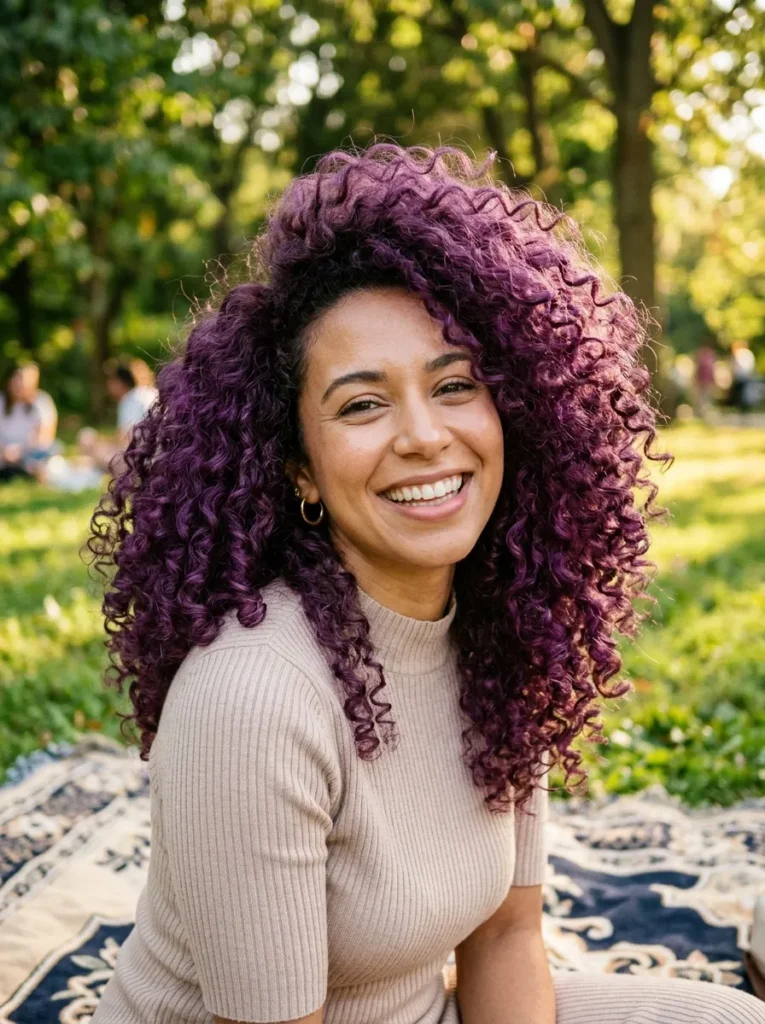 Voluminous Purple Curls