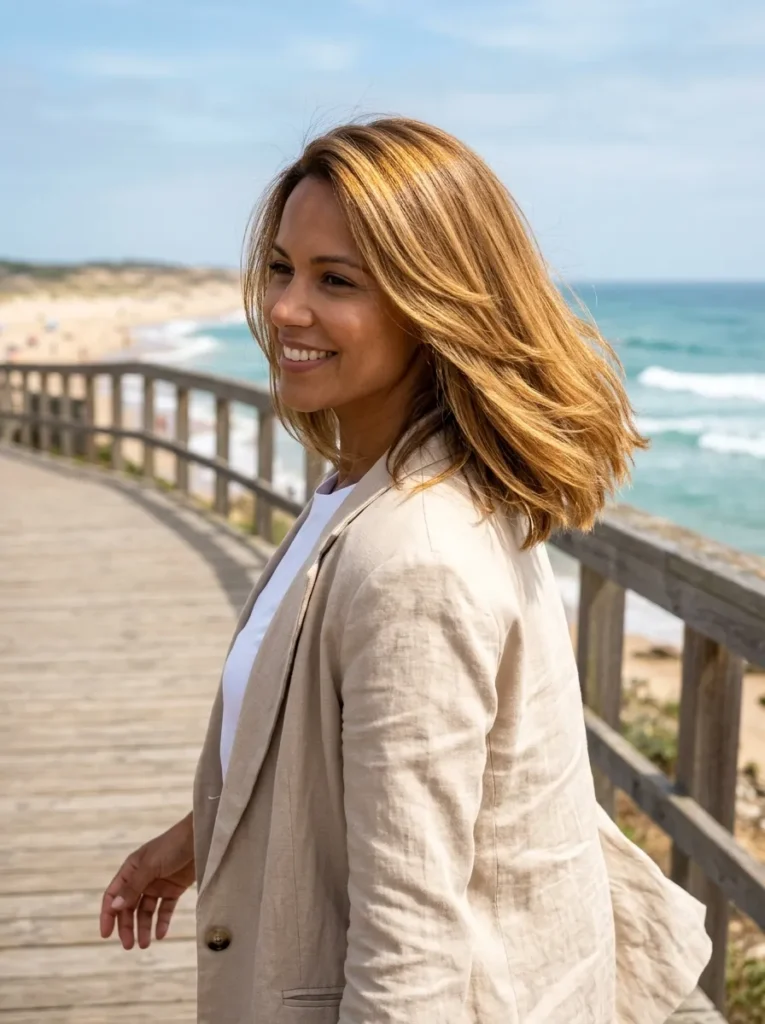 Warm Dark Blonde Lob