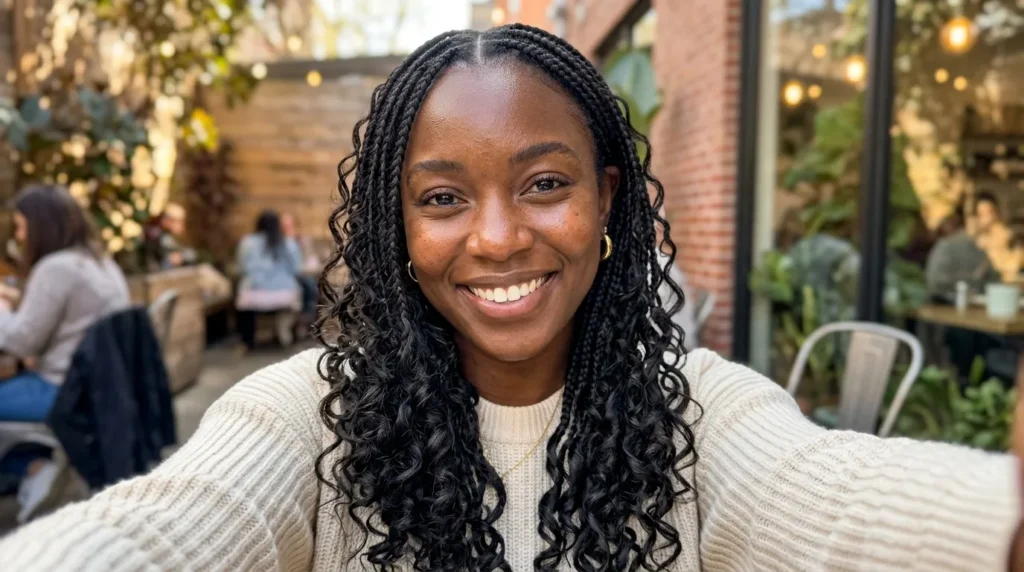 french curl braids on black women
