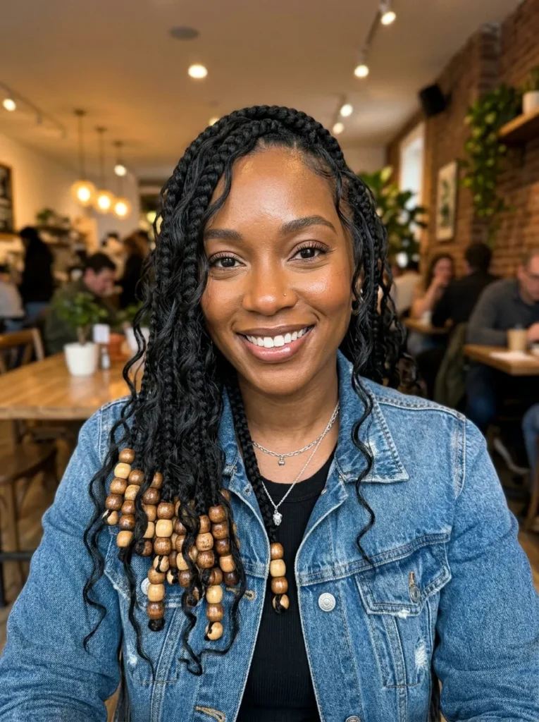 Asymmetric Side-Swept Goddess Braids
