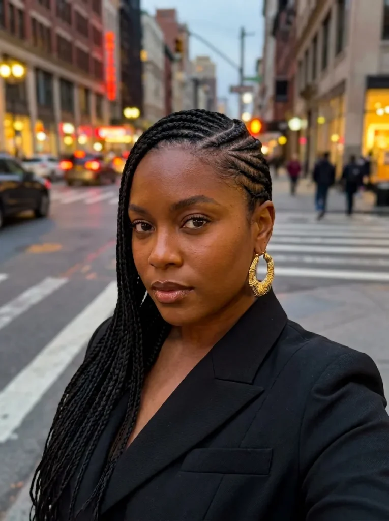 Asymmetrical Side Cornrows