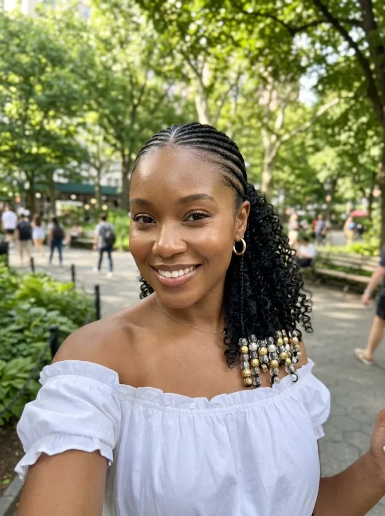 Beaded Cornrow Ponytail