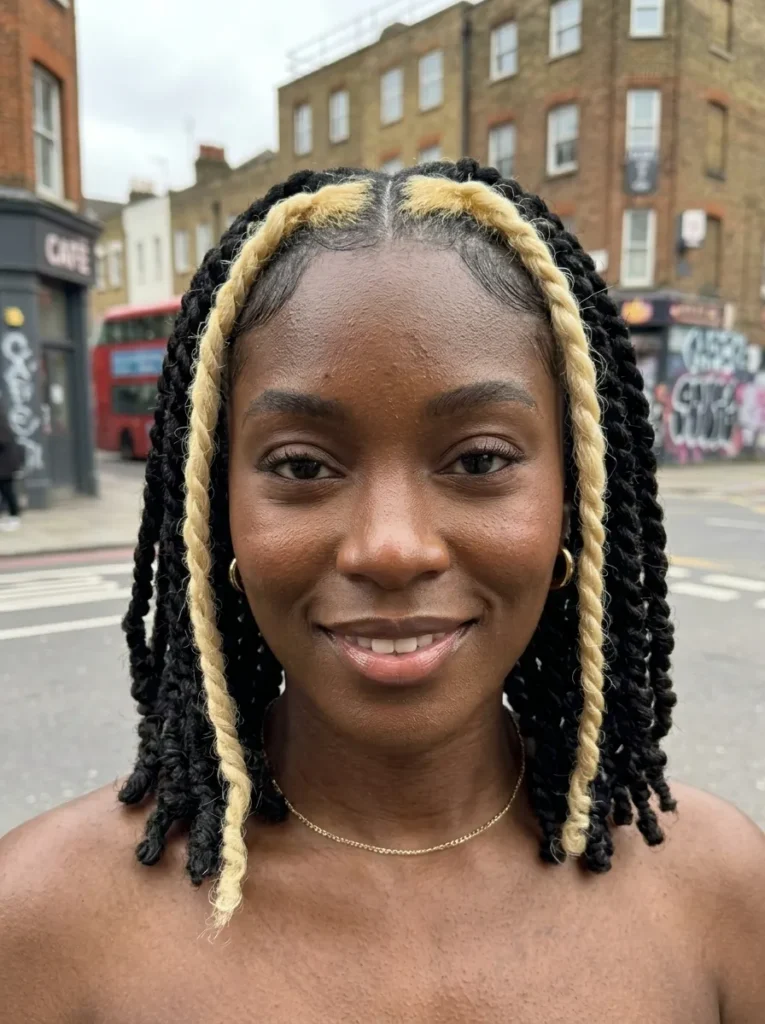 Blonde Skunk Stripe Twists