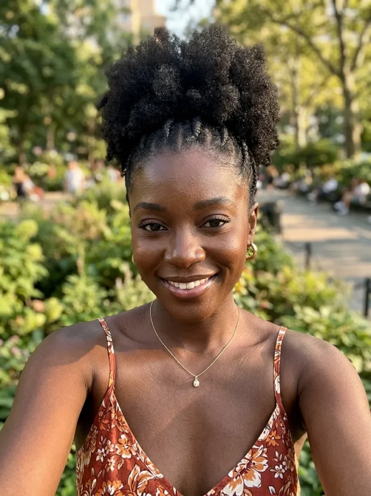 Braided Back Puff