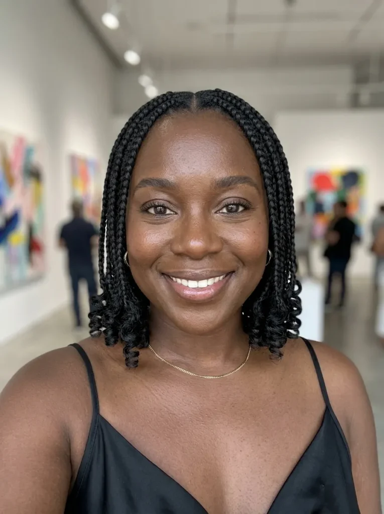 Braided Bob With Curled Ends