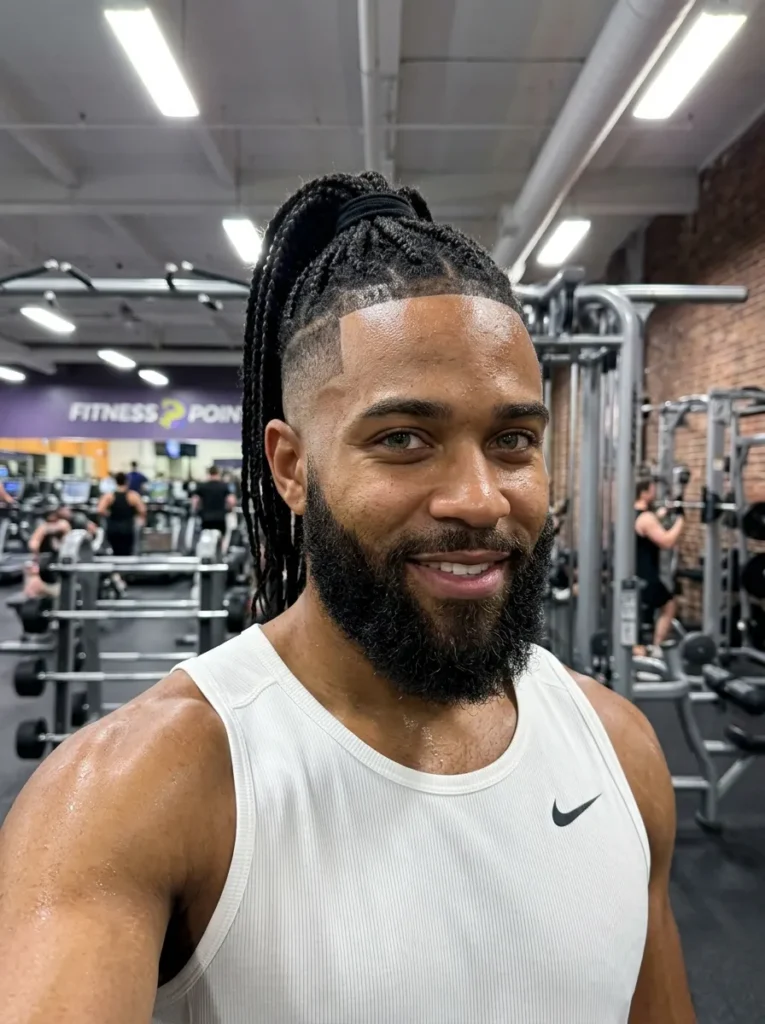 Braided Ponytail High Fade