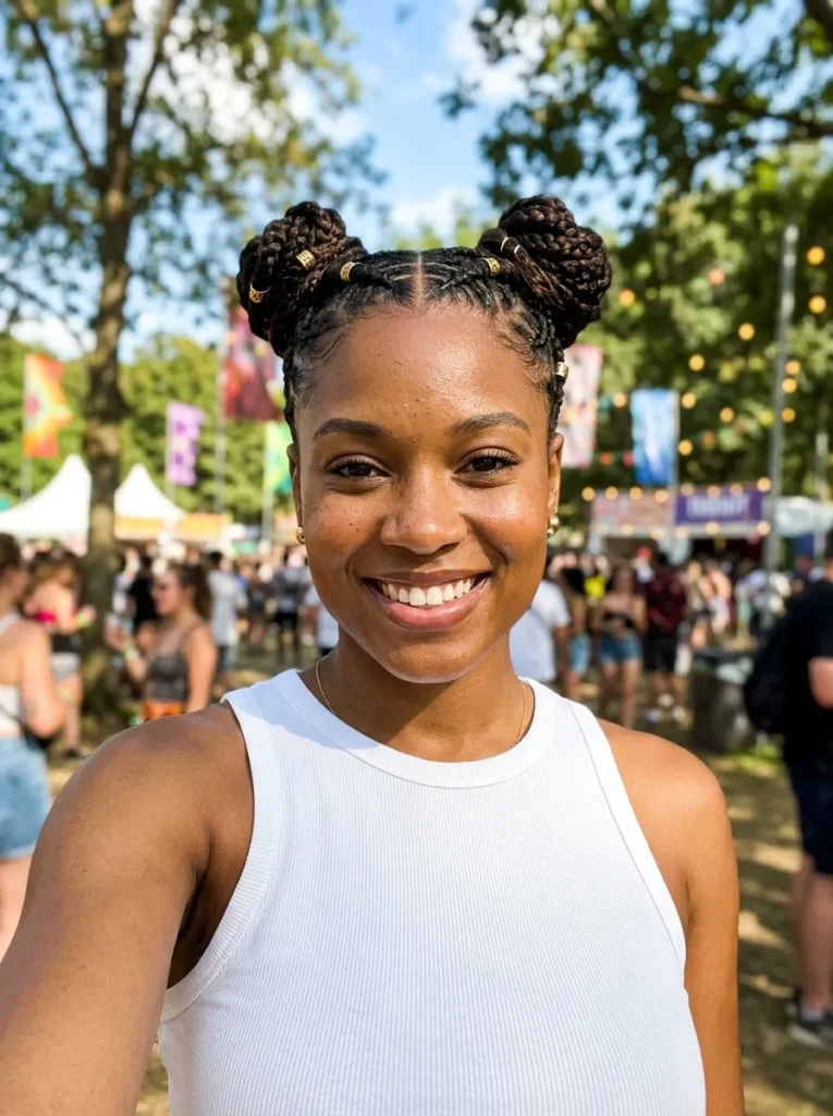 Braided Space Buns