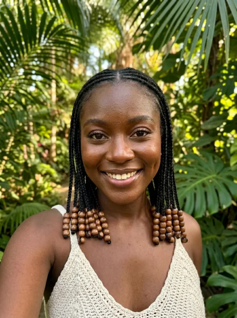 Braids With Wooden Beads