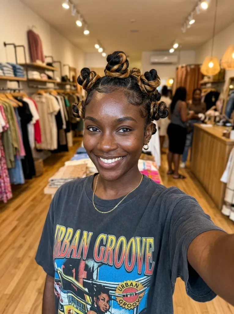 Caramel Highlight Bantu Knots