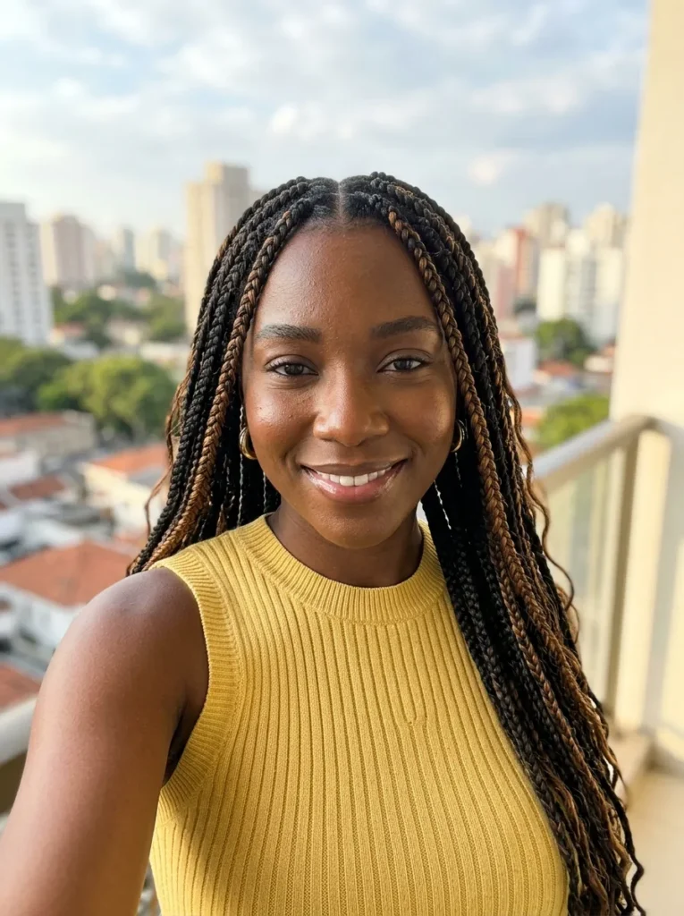 Caramel Highlight Box Braids