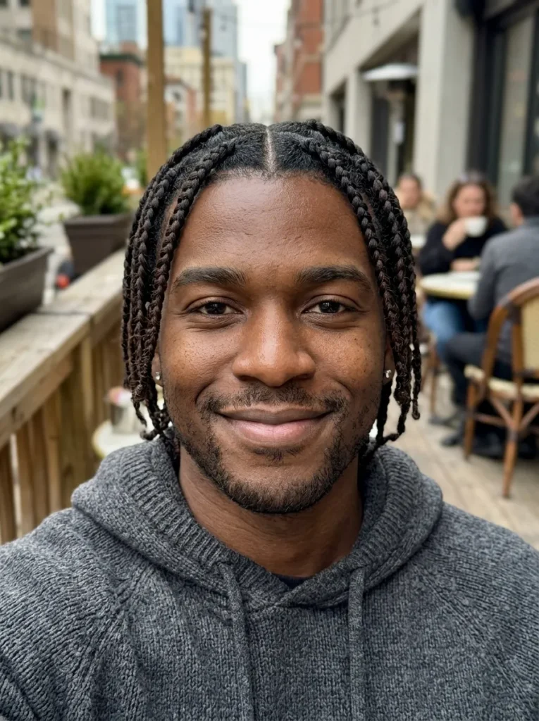 Casual Two-Tone Triangle Braids