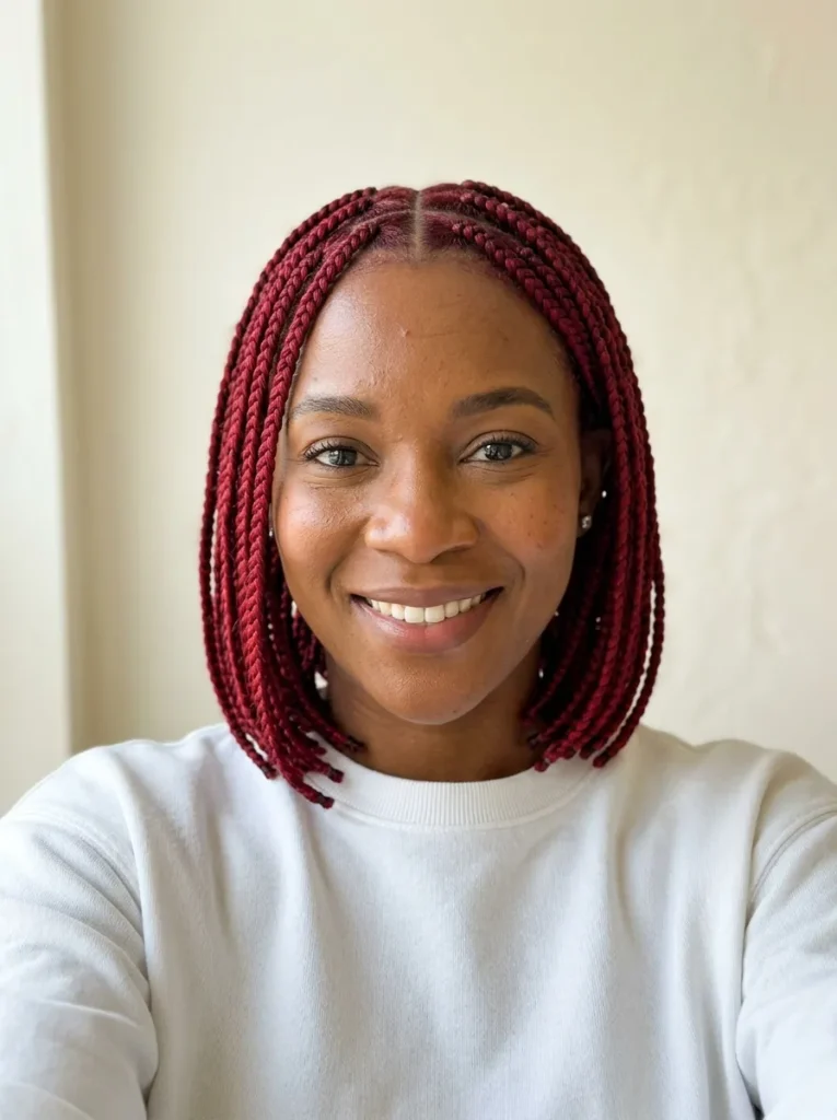 Cherry Red Bob Box Braids